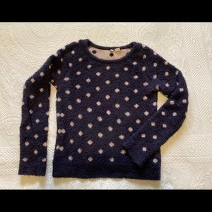 Anthropologie Moth Navy w Off-White Dot Sweater